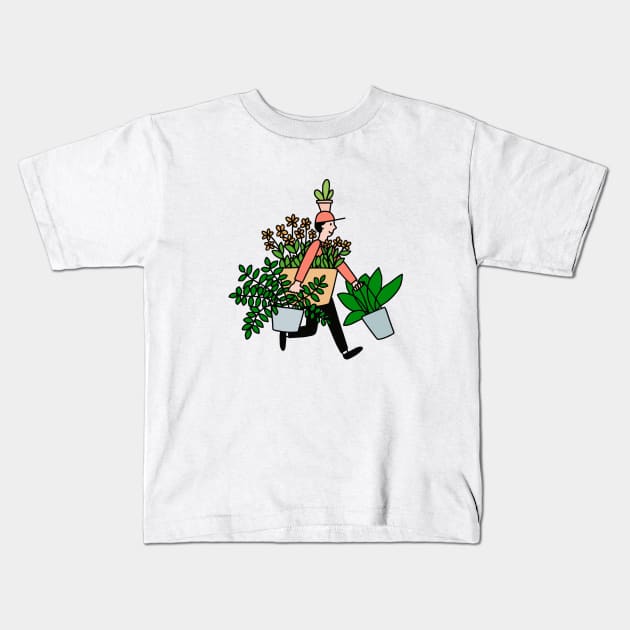 Plant Delivery Guy Kids T-Shirt by Ashleigh Green Studios